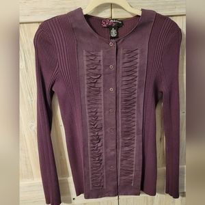 Sweater with suede like inlay - M